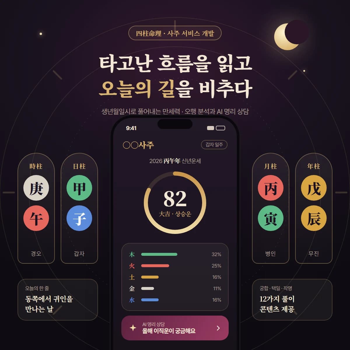 AI 사주·명리 플랫폼 대표 이미지